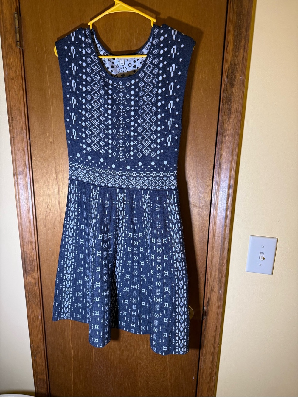 41 Hawthorn Navy and White Patterned Midi Dress